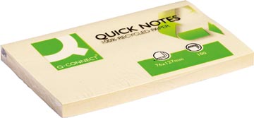 [KF05610] Q-connect quick notes recycled, ft 76 x 127 mm, 120 feuilles, jaune