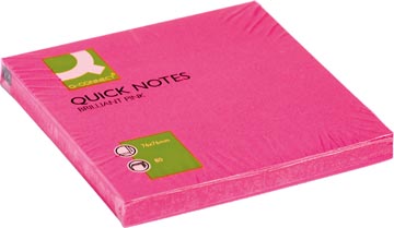 [KF10516] Q-connect quick notes, ft 76 x 76 mm, 80 feuilles, rose néon