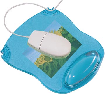 [KF20085] Q-connect tapis souris gel avec repose-poignet, bleu