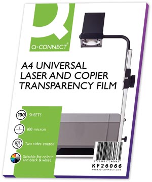[KF26066] Q-connect transparents de rétroprojections pour imprimantes laser, ft a4, paquet de 100 feuilles