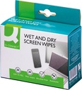 Q-connect lingettes nettoyantes "wet & dry" pour écrans, boîte de 20 pars (1 humide et 1 sèche)