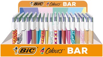 [KI45891] Bic 4 colours stylo bille bar, présentoir de 216 pièces, assorti