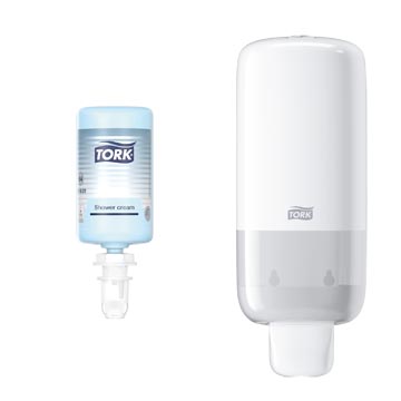 [KI45907] Action tork: 1 x premium savon de douche s4, 1l (424601) + gratuit 1 x distributeur s4 blanc (561500)