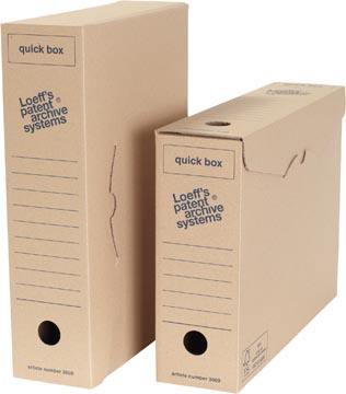 [L3000KV] Loeff's boîte d'archivage quickboy a4, carton ondulé, marron, paquet de 8 pièces