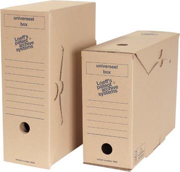 [L3020KV] Loeff's boîte d'archivage universel, carton ondulé, marron, paquet de 8 pièces
