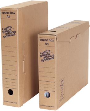 [L4550KV] Loeff's boîte d'archives space box, ft 320 x 240 x 60 mm, brun, paquet de 8 pcs