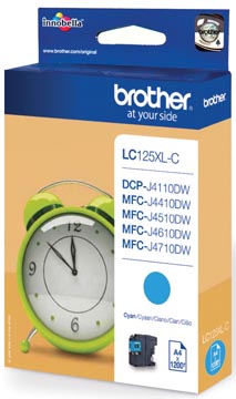 [LC125C] Brother cartouche d'encre, 1.200 pages, oem lc-125xlc, cyan