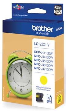 [LC125Y] Brother cartouche d'encre, 1.200 pages, oem lc-125xly, jaune