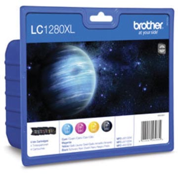 [LC128VP] Brother cartouche d'encre, 1.200-2.400 pages, oem lc-1280xlvalbpdr, 4 couleurs