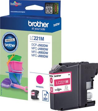 [LC221M] Brother cartouche d'encre, 260 pages, oem lc-221mbp, magenta