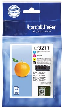 [LC3211V] Brother cartouche d'encre, 200 pages, oem lc-3211val, 4 couleurs