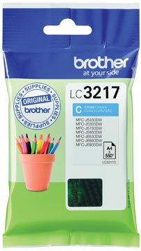 [LC3217C] Brother cartouche d'encre, 550 pages, oem lc-3217c, cyan