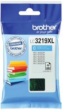 [LC3219C] Brother cartouche d'encre, 1.500 pages, oem lc-3219xlc, cyan