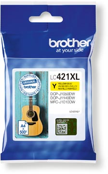 [LC421XY] Brother cartouche d'encre,  500 pages, oem lc-421xly, jaune