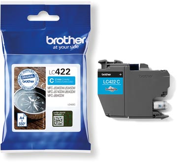 [LC422C] Brother cartouche d'encre, 550 pages, oem lc-422c, cyan
