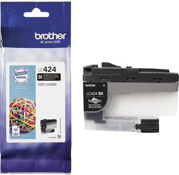 [LC424BK] Brother cartouche d'encre, 750 pages, oem lc-424bk, noir