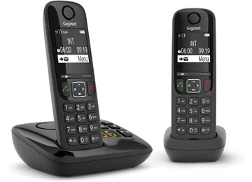 [LH36201] Gigaset as690a duo téléphone dect sans fil avec répondeur intégré, avec combiné supplémentaire, noir