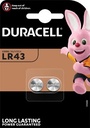 Duracell pile bouton electronics lr43, blister de 2 pièces