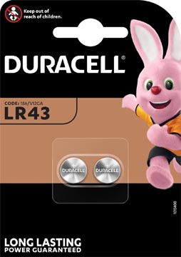 [LR43LB] Duracell pile bouton electronics lr43, blister de 2 pièces