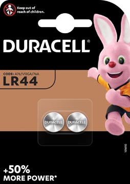[LR44] Duracell piles bouton electronics, lr44, blister 2 pièces