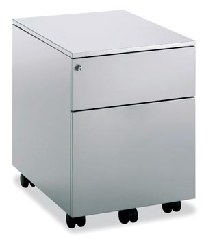 [M45H11U] Mobo bloc à tiroirs universal, 1 tiroir + tiroir pour dossiers, sur roulettes, aluminium