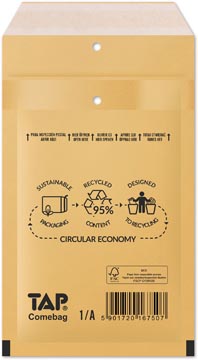 [MAKC311] Comebag enveloppes à bulles d'air, ft 100 x 165 mm, avec bande adhésive, brun, boîte de 200 pièces