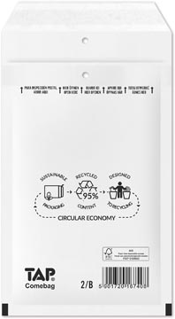 [MAKC512] Comebag enveloppes à bulles d'air, ft 120 x 215 mm, avec bande adhésive, blanc, boîte de 200 pièces