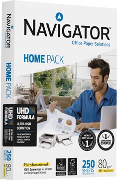 [NHP80] Navigator home pack papier d'impression ft a4, 80 g, paquet de 250 feuilles
