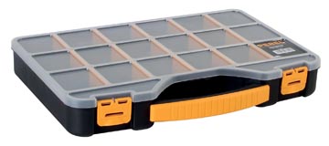 [OMR18] Perel boîte à outils avec 18 sections, noir/jaune