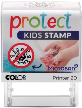 [P20MBPK] Colop printer 20 microban, protect kids stamp, cachet qui aide les enfants de laver les mains