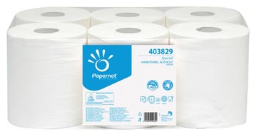 [P403829] Papernet rouleau d'essuie-mains special, 2 plis, 140 mètres, paquet de 6 rouleaux