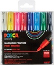 Posca marqueur peinture pc-1mc, set de 8 marqueurs en couleurs basique assorties