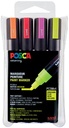 Posca marqueur peinture pc-5m, étui de 4 pièces en couleurs assorties fluo