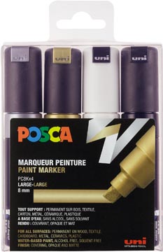 [PC8K/4A ASS09] Posca marqueur peinture pc-8k, set van 4 stuks, assorti