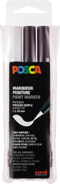 [PCF350/3A ASS08] Posca paintmarker pcf-350, pointe pinceau, étui de 3 pièces, assorti