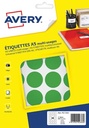 Avery pet30v etiquettes pastilles rondes, diamètre 30 mm, blister de 240 pièces, vert