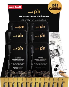[PIN1461] Uni pin fineliner, présentoir de 6 boîtes de 14 pièces