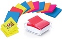 Post-it super sticky z-notes dévidoir pro color wit, pour ft 76 x 76 mm, 12 blocs jaune inclus