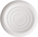 Assiette "pure", ronde, blanche, diamètre 26 cm, en carton, paquet de 100 pièces