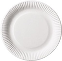 Assiette "pure", ronde, blanche, diamètre 23 cm, en carton, paquet de 100 pièces