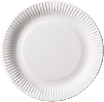 [PS11185] Assiette "pure", ronde, blanche, diamètre 23 cm, en carton, paquet de 100 pièces