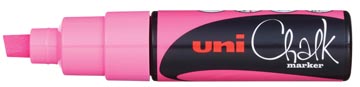 [PWE8KRE] Uni-ball marqueur craie rose fluo, pointe biseautée de 8 mm