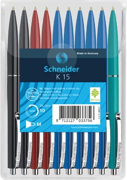 [S-30812] Schneider stylo bille k15 assorti, 10 pièces