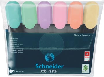 [S115098] Schneider surligneur job 150, etui de 4 pièces en couleurs pastel assorties