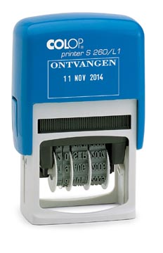 [S260L1N] Colop cachet à formules avec date printer texte: ontvangen