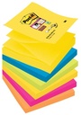 Post-it super sticky z-notes carnival, 90 feuilles, ft 76 x 76 mm, paquet de 6 blocs