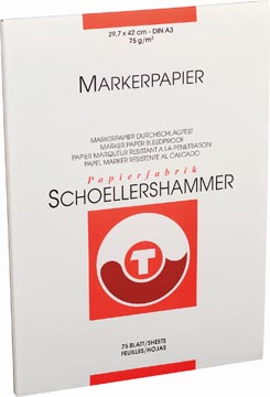 [S857403] Schoellershammer papier marqueur, a3, 75 g/m², bloc de 75 feuilles