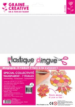 [SC54311] Graine créative plastique dingue, transparant, étui de 7 feuilles