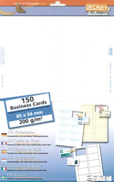 [SCW2090] Decadry cartes de visite microline ft 85 x 54 mm, 200 g/m², 150 cartes
