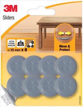 [SP62A06] 3m sliders, move & protect, diamètre de 25mm, blister de 8 pièces